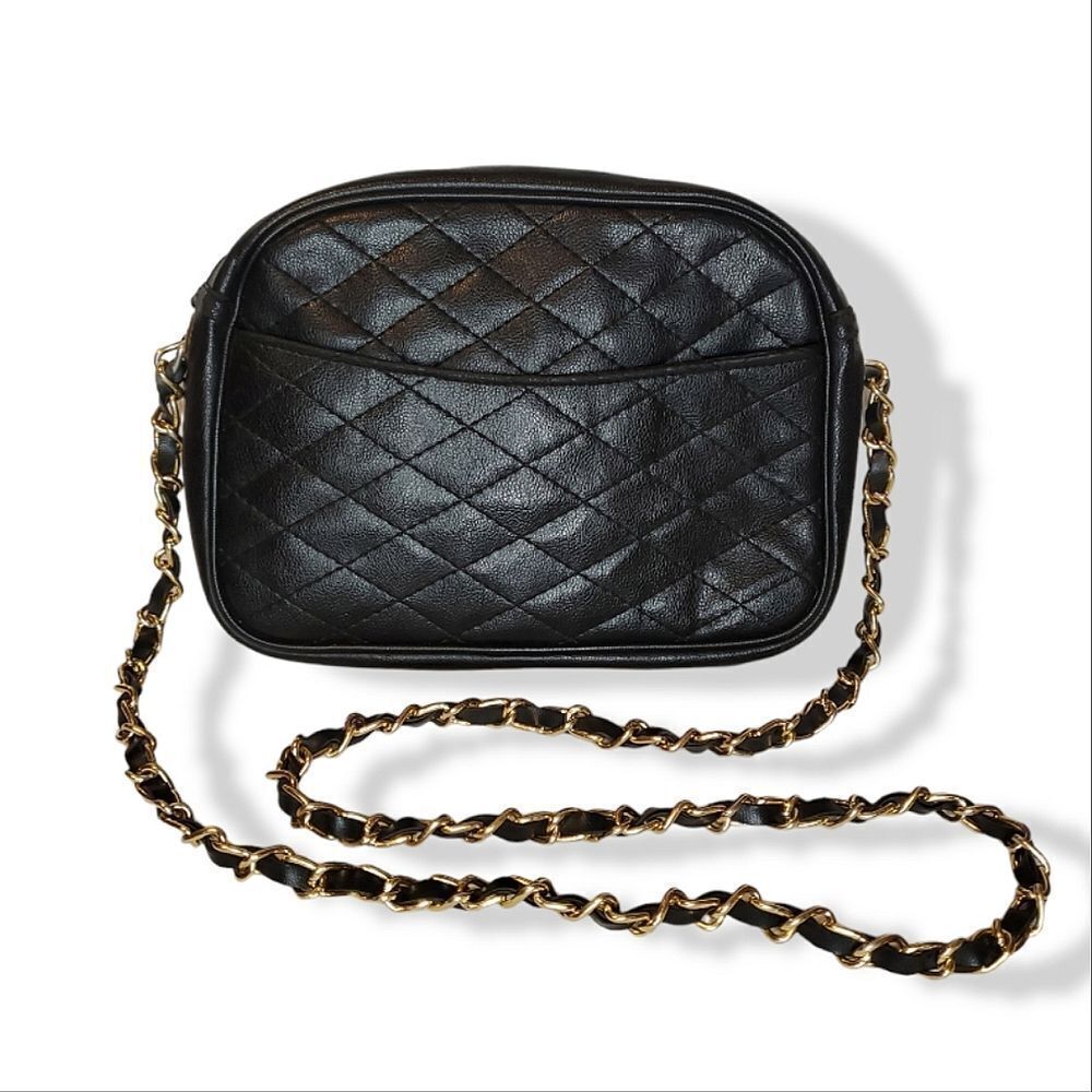 Faux leather kilted purse